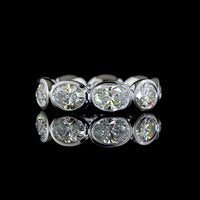 14K White Gold East-West Oval Cut Lab Diamond Eternity Band - 4.68 Carat Total Weight - Covaloro Fine Jewelry