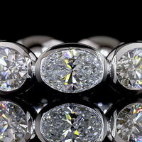 14K White Gold East-West Oval Cut Lab Diamond Eternity Band - 4.68 Carat Total Weight - Covaloro Fine Jewelry