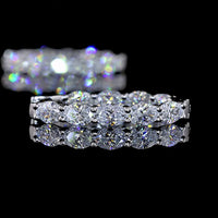 14K White Gold East-West Oval Cut Lab Diamond Hoop Earrings - 2.01 Carat Total Weight, E-F VS Clarity - Covaloro Fine Jewelry