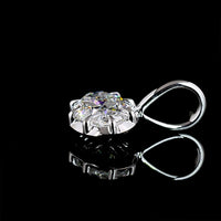 14K White Gold East-West Oval Cut Lab Diamond Solitaire Pendant - 1.00 Carat D VS2 GIA Certified - Covaloro Fine Jewelry