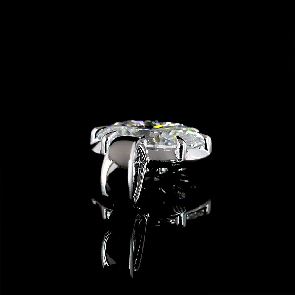 14K White Gold East-West Oval Cut Lab Diamond Solitaire Pendant - 1.00 Carat D VS2 GIA Certified - Covaloro Fine Jewelry