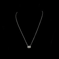 14K White Gold East-West Oval Cut Lab Diamond Solitaire Pendant - 3.04 Carat Total Weight, D VVS2 Clarity, IGI Certified - Covaloro Fine Jewelry