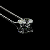 14K White Gold East-West Oval Cut Lab Diamond Solitaire Pendant - 3.04 Carat Total Weight, D VVS2 Clarity, IGI Certified - Covaloro Fine Jewelry