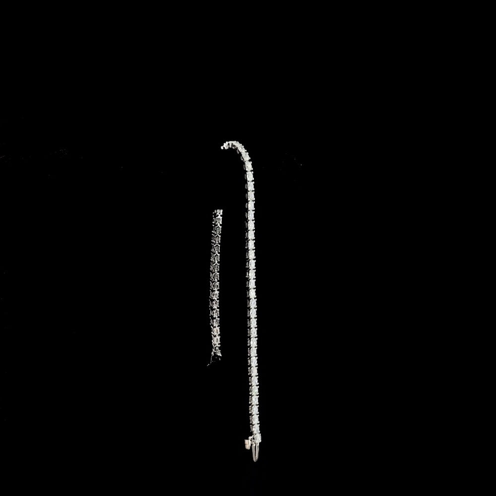 14K White Gold East-West Oval Cut Lab Diamond Tennis Bracelet - 3.01 Carat Total Weight - E-F Color VS Clarity - Covaloro Fine Jewelry