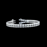 14K White Gold East-West Oval Cut Lab Diamond Tennis Bracelet - 5.18 Carat Total Weight, 43 Stones, E-F VS Quality - Covaloro Fine Jewelry