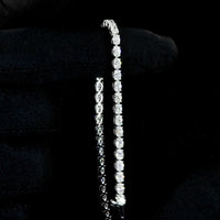 14K White Gold East-West Oval Cut Lab Diamond Tennis Bracelet - 5.18 Carat Total Weight, 43 Stones, E-F VS Quality - Covaloro Fine Jewelry