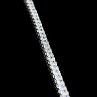 14K White Gold East-West Oval Cut Lab Diamond Tennis Necklace - 9.89 Total Carat Weight, 114 Stones, E-F Color VS1 Clarity - Covaloro Fine Jewelry