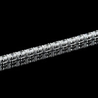 14K White Gold East-West Oval Cut Lab Diamond Tennis Necklace - 9.89 Total Carat Weight, 114 Stones, E-F Color VS1 Clarity - Covaloro Fine Jewelry