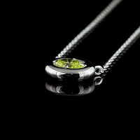 14K White Gold East-West Oval Cut Solitaire Necklace with Bezel-Prong Set Lab Diamond - 0.28 Carats Total Weight - Covaloro Fine Jewelry