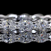 14K White Gold East-West Oval Lab Diamond Eternity Band - 1.51 Carats Total Diamond Weight, 17 Stones E-F VS1 - Covaloro Fine Jewelry