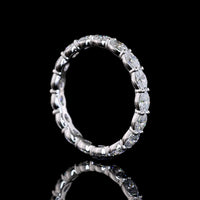 14K White Gold East-West Oval Lab Diamond Eternity Band - 1.51 Carats Total Diamond Weight, 17 Stones E-F VS1 - Covaloro Fine Jewelry