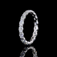 14K White Gold East-West Oval Lab Diamond Eternity Band - 1.51 Carats Total Diamond Weight, 17 Stones E-F VS1 - Covaloro Fine Jewelry