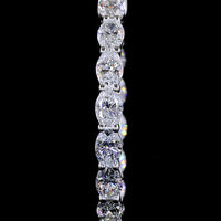 14K White Gold East-West Oval Lab Diamond Hoop Earrings - 2.59 Carat Total Weight - Covaloro Fine Jewelry