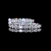 14K White Gold East-West Oval Lab Diamond Hoop Earrings - 2.59 Carat Total Weight - Covaloro Fine Jewelry