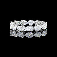 14K White Gold East-West Pear Cut Lab Diamond Eternity Band - 2.05 Carats Total Diamond Weight - Covaloro Fine Jewelry
