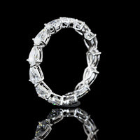 14K White Gold East-West Pear Cut Lab Diamond Eternity Band - 2.05 Carats Total Diamond Weight - Covaloro Fine Jewelry