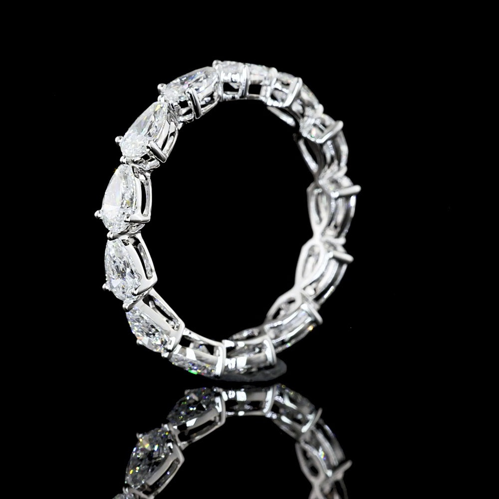 14K White Gold East-West Pear Cut Lab Diamond Eternity Band - 2.05 Carats Total Diamond Weight - Covaloro Fine Jewelry