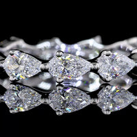 14K White Gold East-West Pear Shape Lab Diamond Eternity Band - 1.44 Carats Total Diamond Weight - Covaloro Fine Jewelry