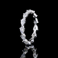 14K White Gold East-West Pear Shape Lab Diamond Eternity Band - 1.44 Carats Total Diamond Weight - Covaloro Fine Jewelry