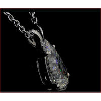 14K White Gold East-West Pear Shape Lab Diamond Pendant with Brilliant Cut Accent Diamonds - 2.35 Carat Total Diamond Weight - Covaloro Fine Jewelry