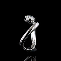 14K White Gold East-West Pear Shape Lab Diamond Ring with IGI Certified E-F VVS1 Stone - 1.71 Carat Total Diamond Weight - Covaloro Fine Jewelry