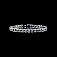 14K White Gold East-West Pear Shape Lab Diamond Tennis Bracelet - 3.98 Carat Total Weight, 39 Stones, E-F Color VS Clarity - Covaloro Fine Jewelry