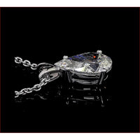 14K White Gold East-West Pear Shape Solitaire Pendant with Lab Diamond - 0.90 Carat Total Weight, H Color VVS2 Clarity - Covaloro Fine Jewelry