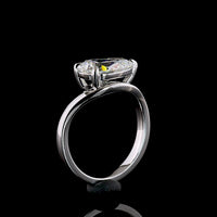 14K White Gold East-West Pear Shape Solitaire Ring with 2.57 Carat Lab Grown D VVS1 Diamond - IGI Certified - Covaloro Fine Jewelry
