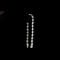 14K White Gold East-West Pear Shape Tennis Bracelet with Bezel Set Lab Diamonds - 7.65 Carat Total Weight (E-F Color, VS Clarity) - Covaloro Fine Jewelry