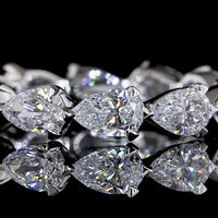 14K White Gold East-West Pear Shaped Lab Diamond Eternity Band - 1.84 Carat Total Weight, E-F Color VS1 Clarity, 12 Stones - Covaloro Fine Jewelry
