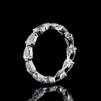 14K White Gold East-West Pear Shaped Lab Diamond Eternity Band - 1.84 Carat Total Weight, E-F Color VS1 Clarity, 12 Stones - Covaloro Fine Jewelry