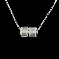 14K White Gold East-West Pendant with Channel-Set Baguette Cut Lab Diamonds - 4.11 Carat Total Diamond Weight - Covaloro Fine Jewelry