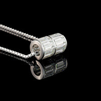 14K White Gold East-West Pendant with Channel-Set Baguette Cut Lab Diamonds - 4.11 Carat Total Diamond Weight - Covaloro Fine Jewelry