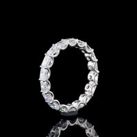 14K White Gold East-West Radiant Cut Lab Diamond Eternity Band - 2.02 Carat Total Diamond Weight, 18 Stones, E-F Color VS Clarity - Covaloro Fine Jewelry