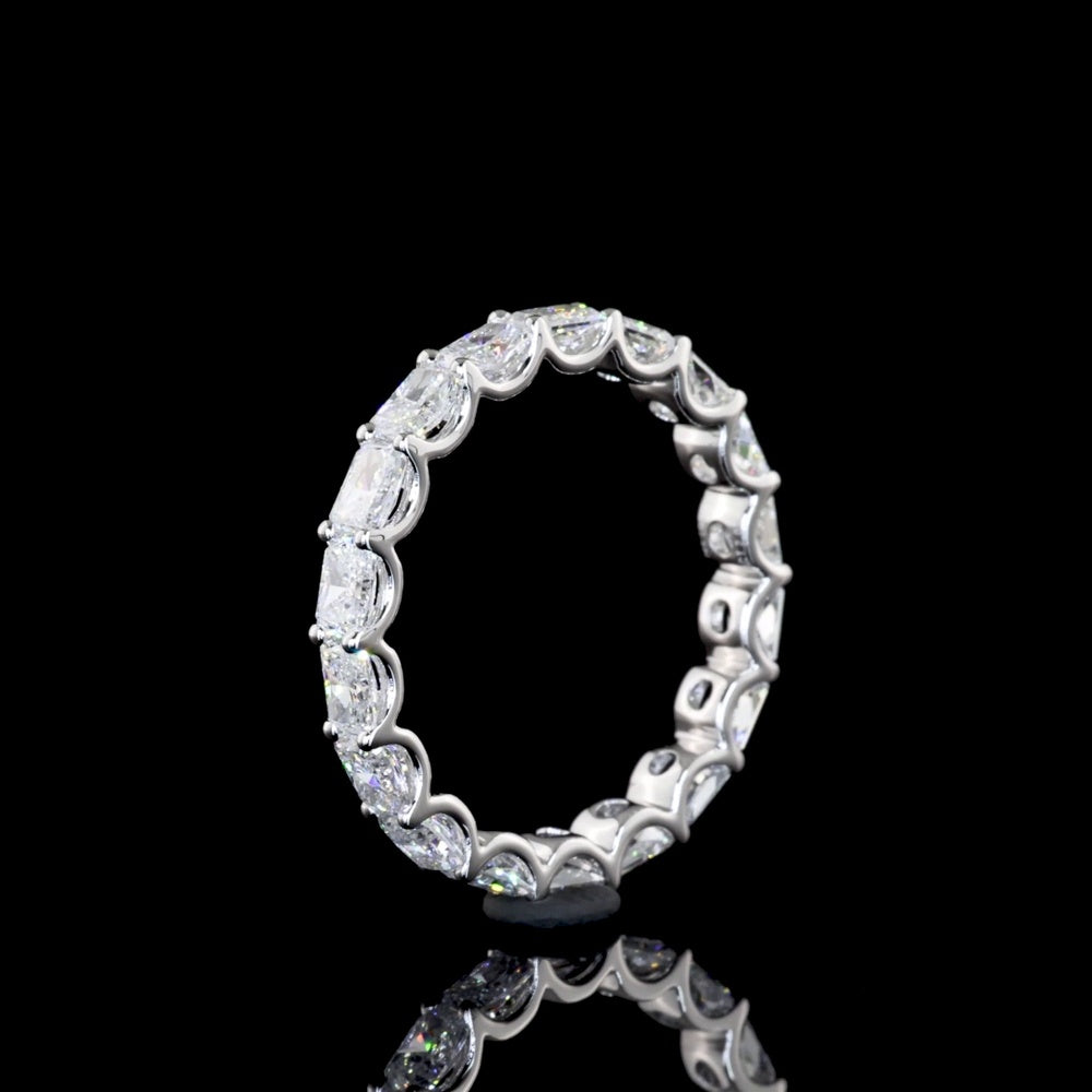 14K White Gold East-West Radiant Cut Lab Diamond Eternity Band - 2.02 Carat Total Diamond Weight, 18 Stones, E-F Color VS Clarity - Covaloro Fine Jewelry