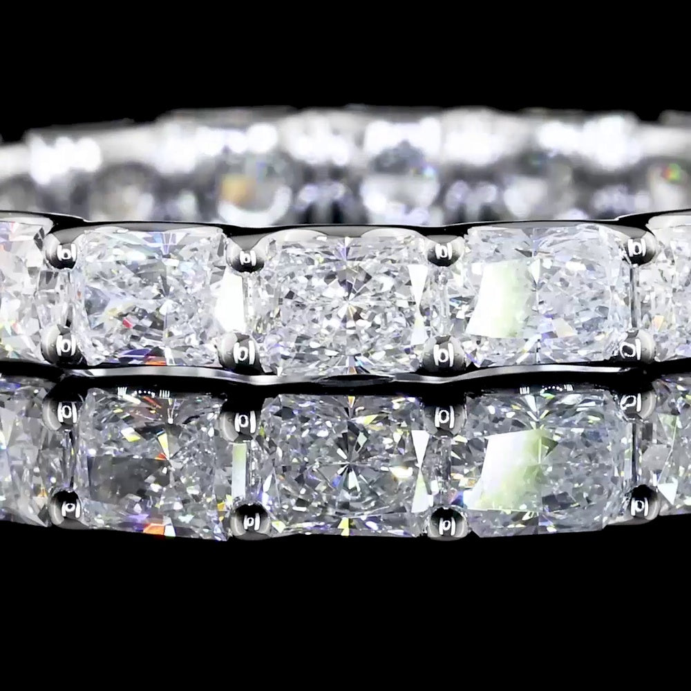14K White Gold East-West Radiant Cut Lab Diamond Eternity Band - 2.02 Carat Total Diamond Weight, 18 Stones, E-F Color VS Clarity - Covaloro Fine Jewelry