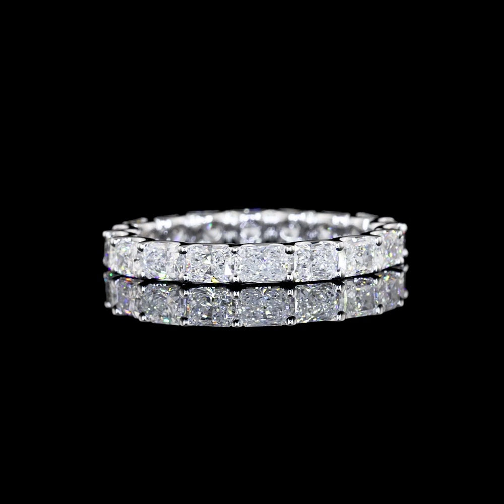 14K White Gold East-West Radiant Cut Lab Diamond Eternity Band - 2.02 Carat Total Diamond Weight, 18 Stones, E-F Color VS Clarity - Covaloro Fine Jewelry
