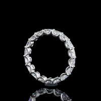 14K White Gold East-West Radiant Cut Lab Diamond Eternity Band - 2.02 Carat Total Diamond Weight, 18 Stones, E-F Color VS Clarity - Covaloro Fine Jewelry
