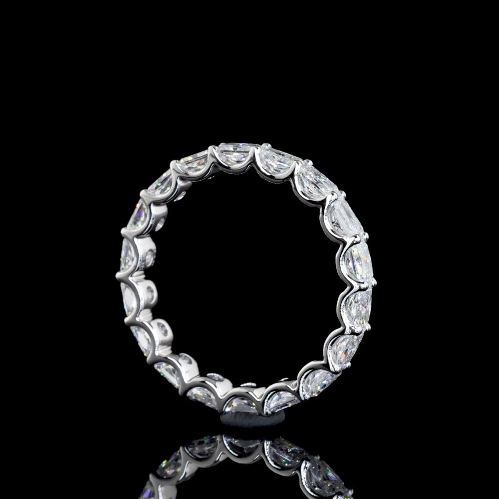 14K White Gold East-West Radiant Cut Lab Diamond Eternity Band - 2.02 Carat Total Diamond Weight, 18 Stones, E-F Color VS Clarity - Covaloro Fine Jewelry