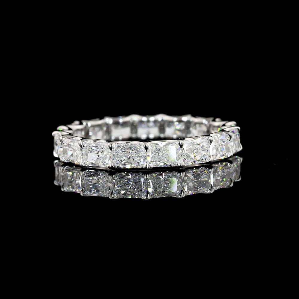 14K White Gold East-West Radiant Cut Lab Diamond Eternity Band - 2.41 Carat Total Diamond Weight, 17 Stones, E-F Color VS2 Clarity - Covaloro Fine Jewelry
