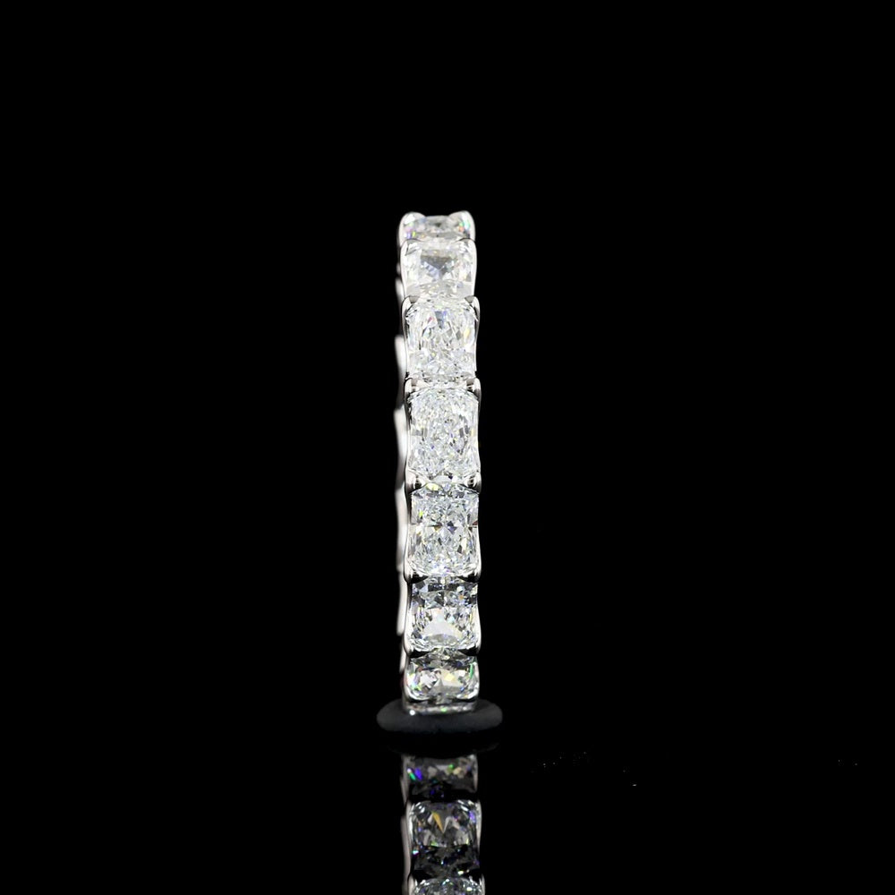 14K White Gold East-West Radiant Cut Lab Diamond Eternity Band - 2.41 Carat Total Diamond Weight, 17 Stones, E-F Color VS2 Clarity - Covaloro Fine Jewelry