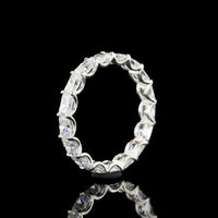 14K White Gold East-West Radiant Cut Lab Diamond Eternity Band - 2.41 Carat Total Diamond Weight, 17 Stones, E-F Color VS2 Clarity - Covaloro Fine Jewelry