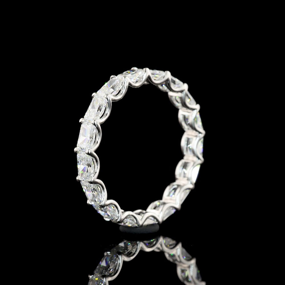 14K White Gold East-West Radiant Cut Lab Diamond Eternity Band - 2.41 Carat Total Diamond Weight, 17 Stones, E-F Color VS2 Clarity - Covaloro Fine Jewelry
