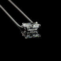 14K White Gold East-West Radiant Cut Lab Diamond Solitaire Pendant - 2.09 Carat Total Weight with IGI Certification - Covaloro Fine Jewelry