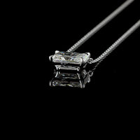 14K White Gold East-West Radiant Cut Lab Diamond Solitaire Pendant - 2.09 Carat Total Weight with IGI Certification - Covaloro Fine Jewelry
