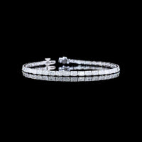 14K White Gold East-West Radiant Cut Lab Diamond Tennis Bracelet - 7.52 Carats Total Weight, E-F Color, VS Clarity - Covaloro Fine Jewelry