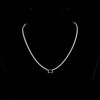 14K White Gold East-West Radiant Cut Lab Diamond Tennis Necklace with Brilliant Cut Accents - 5.86 Carats Total Diamond Weight - Covaloro Fine Jewelry