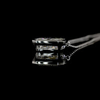 14K White Gold East-West Radiant Cut Solitaire Pendant with Bezel Set Lab Diamond - 2.02 Carats Total Diamond Weight - Covaloro Fine Jewelry