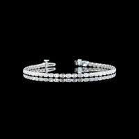 14K White Gold East-West Set Tennis Bracelet with 47 Bezel-Set Emerald Cut Lab Diamonds - 2.42 Carat Total Weight - Covaloro Fine Jewelry