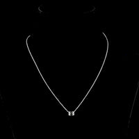 14K White Gold East-West Solitaire Pendant with 1.02 Carat Emerald Cut Lab Diamond - E-F Color, VS1 Clarity - Covaloro Fine Jewelry